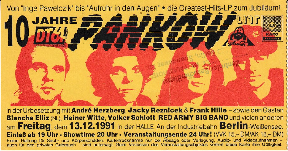 Ticket für das 10-Jahre-PANKOW Konzert
